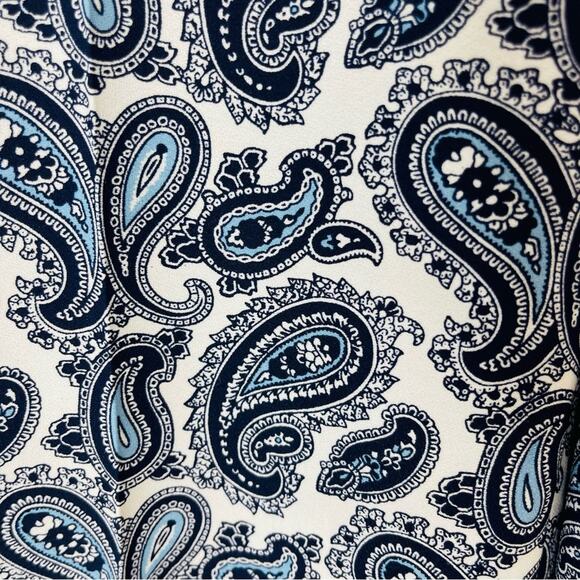 Banana Republic blue white paisley wide leg cropped coastal preppy pants 2 - Picture 5 of 8